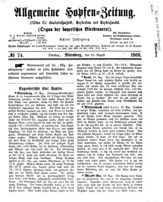 Allgemeine Hopfen-Zeitung Dienstag 25. August 1868