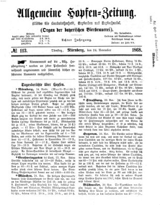 Allgemeine Hopfen-Zeitung Dienstag 24. November 1868