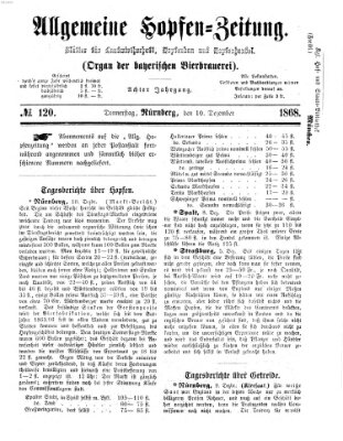 Allgemeine Hopfen-Zeitung Donnerstag 10. Dezember 1868