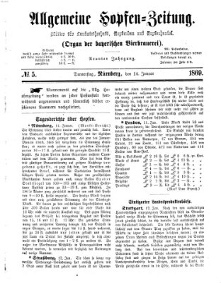 Allgemeine Hopfen-Zeitung Donnerstag 14. Januar 1869