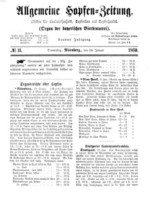 Allgemeine Hopfen-Zeitung Donnerstag 28. Januar 1869