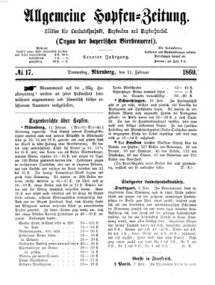 Allgemeine Hopfen-Zeitung Donnerstag 11. Februar 1869