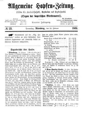 Allgemeine Hopfen-Zeitung Donnerstag 25. Februar 1869