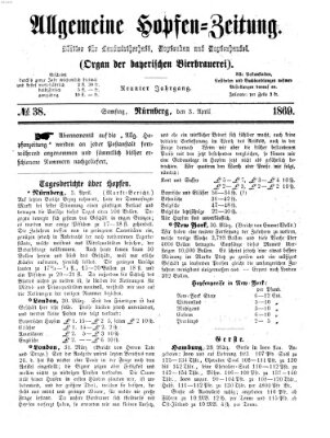 Allgemeine Hopfen-Zeitung Samstag 3. April 1869