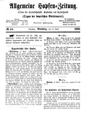 Allgemeine Hopfen-Zeitung Samstag 17. April 1869