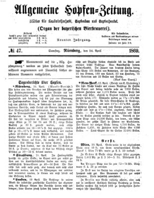 Allgemeine Hopfen-Zeitung Samstag 24. April 1869