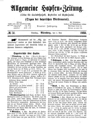 Allgemeine Hopfen-Zeitung Dienstag 4. Mai 1869