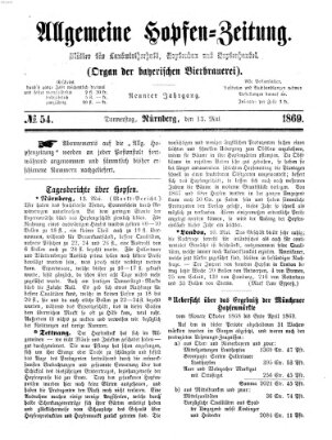 Allgemeine Hopfen-Zeitung Donnerstag 13. Mai 1869