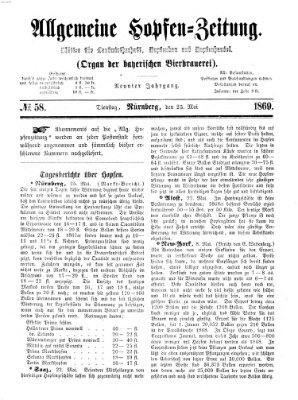 Allgemeine Hopfen-Zeitung Dienstag 25. Mai 1869