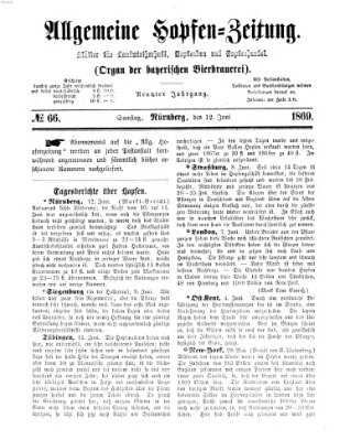 Allgemeine Hopfen-Zeitung Samstag 12. Juni 1869