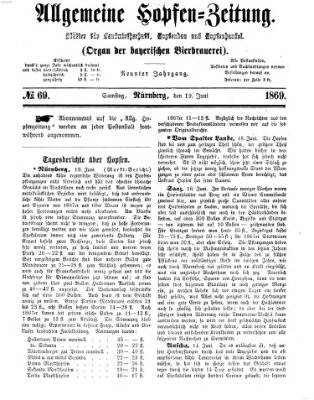 Allgemeine Hopfen-Zeitung Samstag 19. Juni 1869