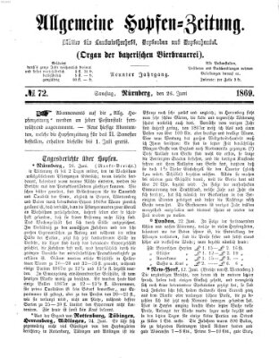 Allgemeine Hopfen-Zeitung Samstag 26. Juni 1869