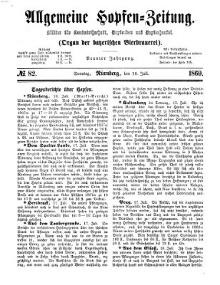 Allgemeine Hopfen-Zeitung Sonntag 18. Juli 1869