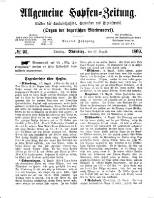 Allgemeine Hopfen-Zeitung Dienstag 17. August 1869