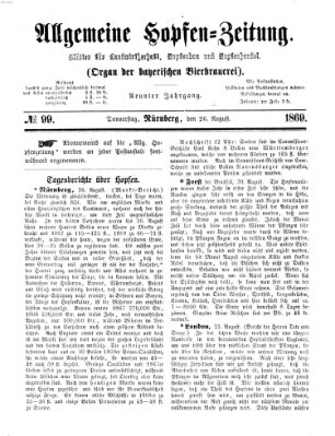 Allgemeine Hopfen-Zeitung Donnerstag 26. August 1869