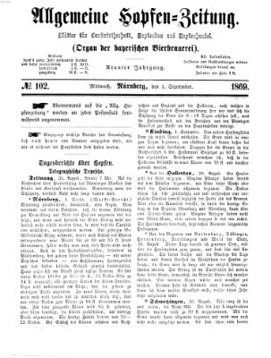 Allgemeine Hopfen-Zeitung Mittwoch 1. September 1869