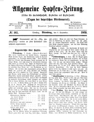 Allgemeine Hopfen-Zeitung Dienstag 7. September 1869