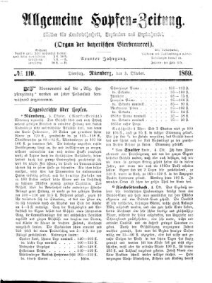 Allgemeine Hopfen-Zeitung Dienstag 5. Oktober 1869