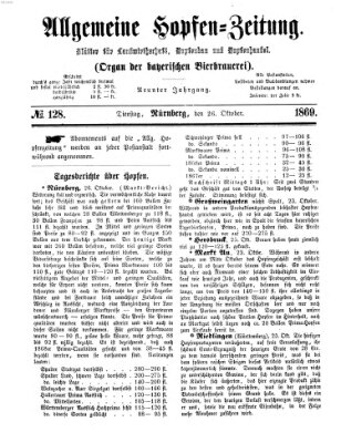 Allgemeine Hopfen-Zeitung Dienstag 26. Oktober 1869