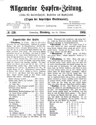 Allgemeine Hopfen-Zeitung Donnerstag 28. Oktober 1869