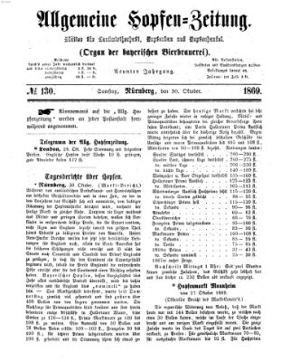 Allgemeine Hopfen-Zeitung Samstag 30. Oktober 1869