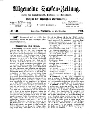 Allgemeine Hopfen-Zeitung Donnerstag 25. November 1869