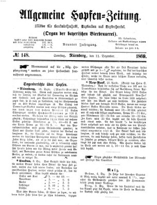 Allgemeine Hopfen-Zeitung Samstag 11. Dezember 1869