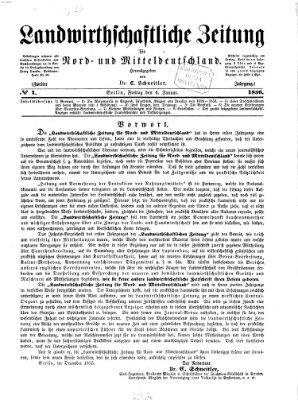 Landwirthschaftliche Zeitung für Nord- und Mittel-Deutschland Freitag 4. Januar 1856