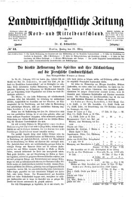 Landwirthschaftliche Zeitung für Nord- und Mittel-Deutschland Freitag 21. März 1856