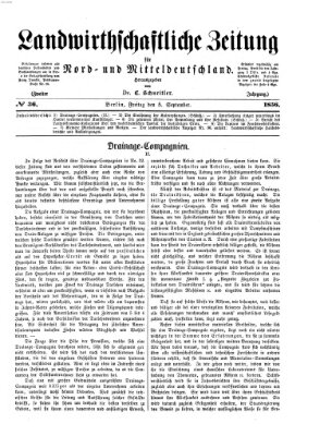 Landwirthschaftliche Zeitung für Nord- und Mittel-Deutschland Freitag 5. September 1856