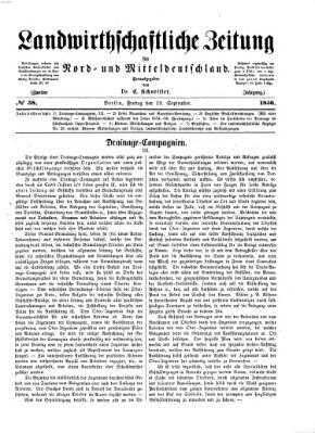 Landwirthschaftliche Zeitung für Nord- und Mittel-Deutschland Freitag 19. September 1856