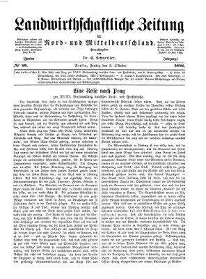 Landwirthschaftliche Zeitung für Nord- und Mittel-Deutschland Freitag 3. Oktober 1856