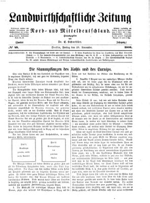 Landwirthschaftliche Zeitung für Nord- und Mittel-Deutschland Freitag 28. November 1856