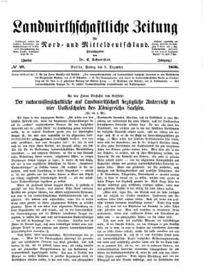 Landwirthschaftliche Zeitung für Nord- und Mittel-Deutschland Freitag 5. Dezember 1856