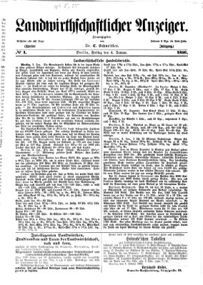 Landwirthschaftliche Zeitung für Nord- und Mittel-Deutschland Freitag 4. Januar 1856