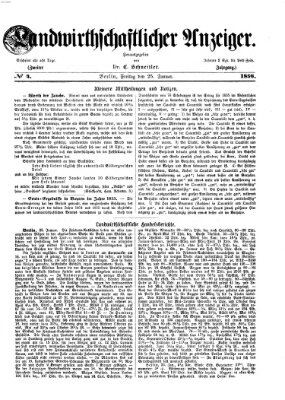 Landwirthschaftliche Zeitung für Nord- und Mittel-Deutschland Freitag 25. Januar 1856