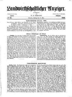 Landwirthschaftliche Zeitung für Nord- und Mittel-Deutschland Freitag 9. Mai 1856