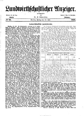 Landwirthschaftliche Zeitung für Nord- und Mittel-Deutschland Freitag 11. Juli 1856