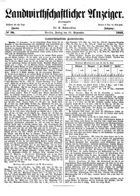 Landwirthschaftliche Zeitung für Nord- und Mittel-Deutschland Freitag 19. September 1856