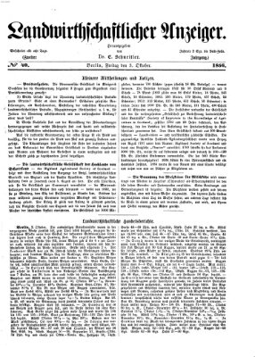 Landwirthschaftliche Zeitung für Nord- und Mittel-Deutschland Freitag 3. Oktober 1856