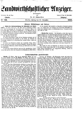 Landwirthschaftliche Zeitung für Nord- und Mittel-Deutschland Freitag 28. November 1856