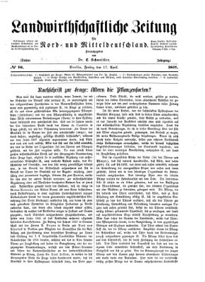 Landwirthschaftliche Zeitung für Nord- und Mittel-Deutschland Freitag 17. April 1857