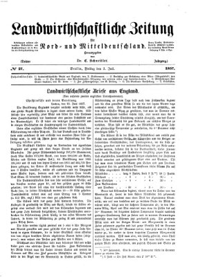 Landwirthschaftliche Zeitung für Nord- und Mittel-Deutschland Freitag 3. Juli 1857