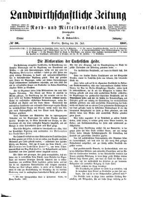 Landwirthschaftliche Zeitung für Nord- und Mittel-Deutschland Freitag 24. Juli 1857