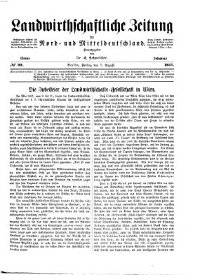 Landwirthschaftliche Zeitung für Nord- und Mittel-Deutschland Freitag 7. August 1857