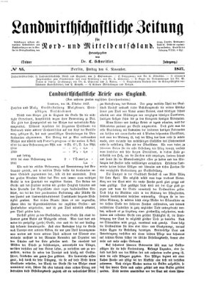 Landwirthschaftliche Zeitung für Nord- und Mittel-Deutschland Freitag 6. November 1857