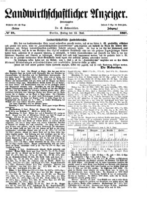 Landwirthschaftliche Zeitung für Nord- und Mittel-Deutschland Freitag 12. Juni 1857