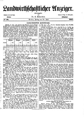 Landwirthschaftliche Zeitung für Nord- und Mittel-Deutschland Freitag 26. Juni 1857