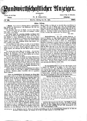 Landwirthschaftliche Zeitung für Nord- und Mittel-Deutschland Freitag 24. Juli 1857