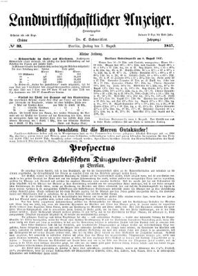 Landwirthschaftliche Zeitung für Nord- und Mittel-Deutschland Freitag 7. August 1857